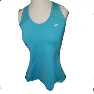 DEFY ATHLETIC TOP SZ M TEAL REAR HEM SKIRT